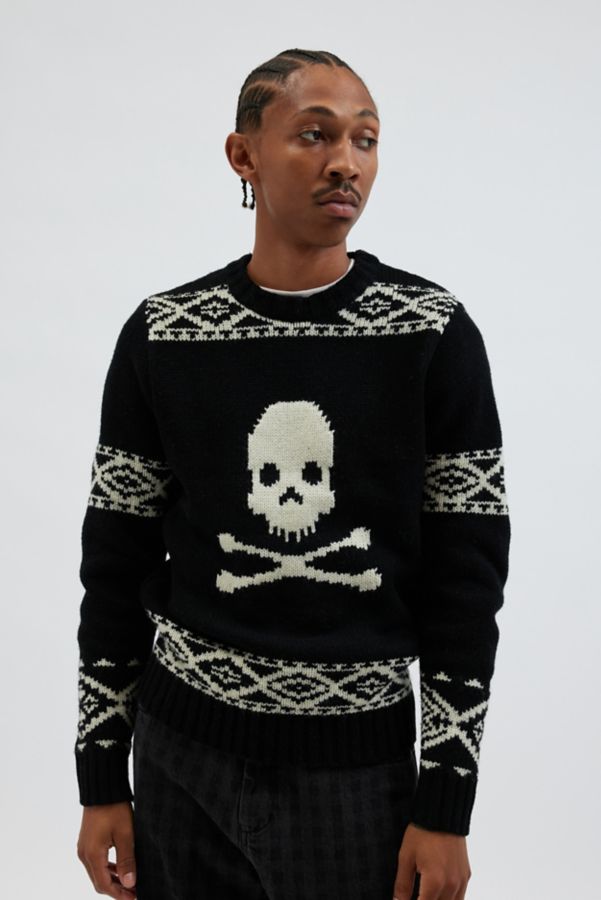 Slide View: 1: Schott Wool Blend Patterned Crew Neck Sweater