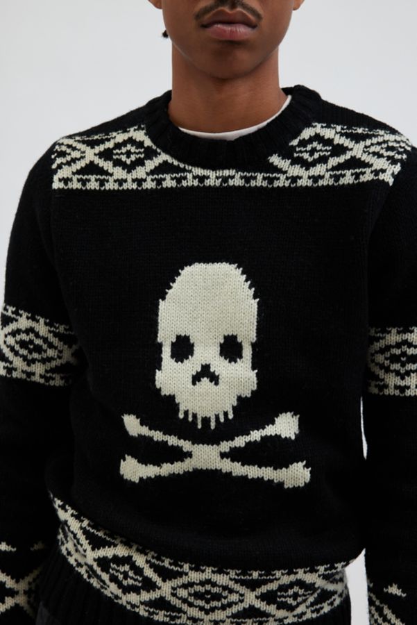 Slide View: 4: Schott Wool Blend Patterned Crew Neck Sweater