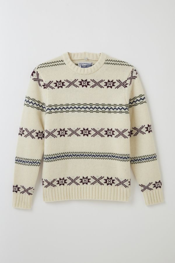 Slide View: 2: Schott Norwegian Pattern Crew Neck Sweater