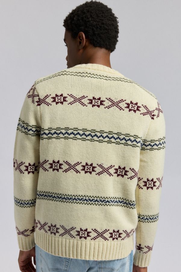 Slide View: 4: Schott Norwegian Pattern Crew Neck Sweater