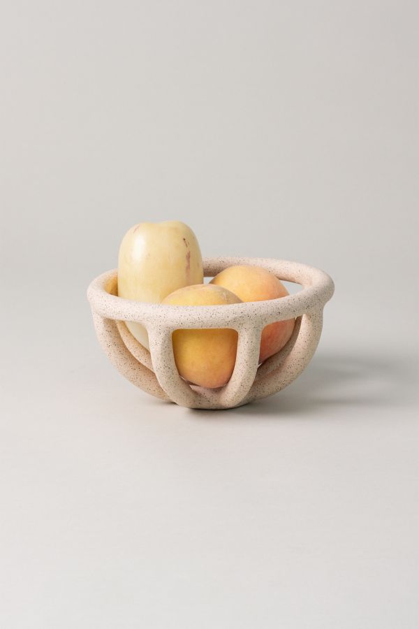 Slide View: 2: SIN Ceramic Prong Fruit Bowl