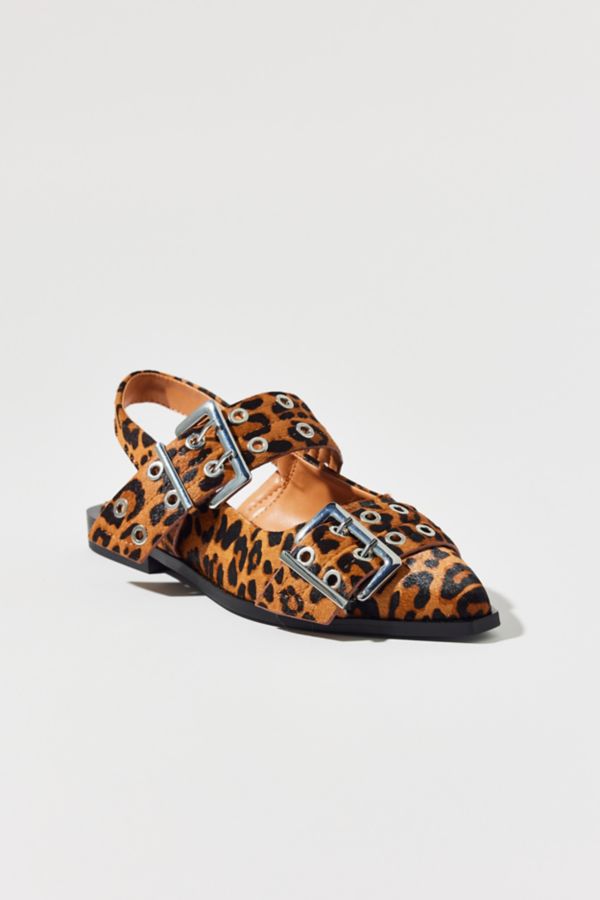 Slide View: 4: Steve Madden Graya Leopard Print Calf Hair Buckle Flat