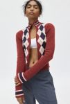 Thumbnail View 2: BDG Clarke Argyle Zip-Up Sweater