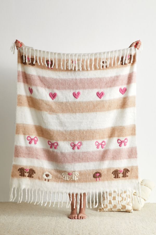 Slide View: 2: Noelle Embroidered Throw Blanket