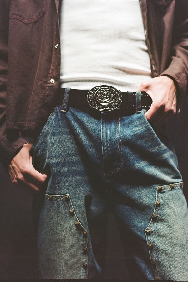 Slide View: 1: Rose Buckle Belt