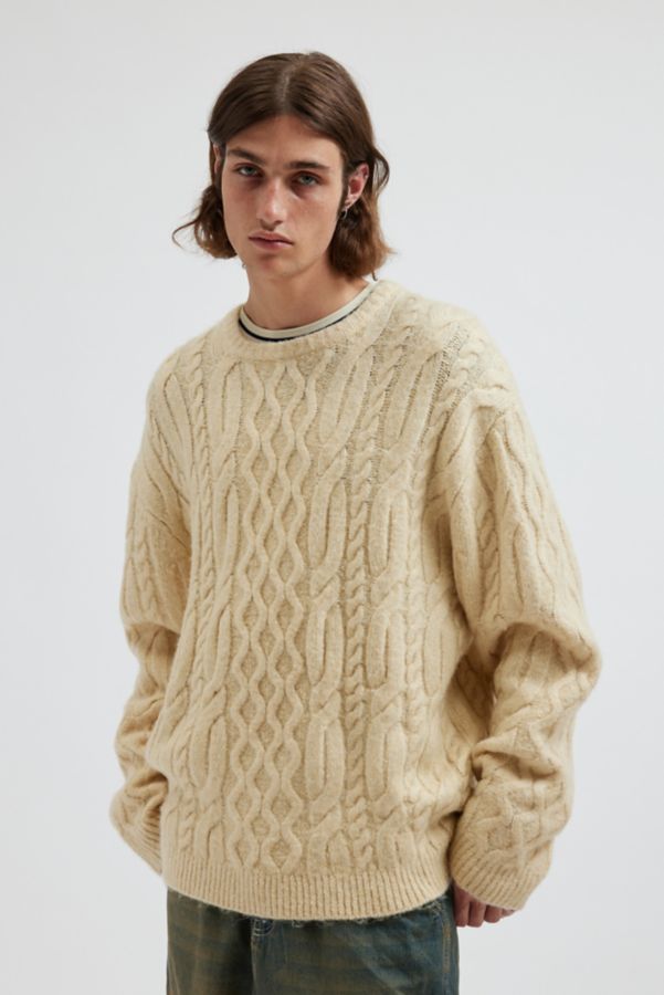 Slide View: 1: Levi’s® Battery Cable Knit Crew Neck Sweater