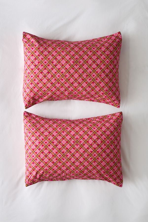 Slide View: 2: Heart Plaid Sham Set