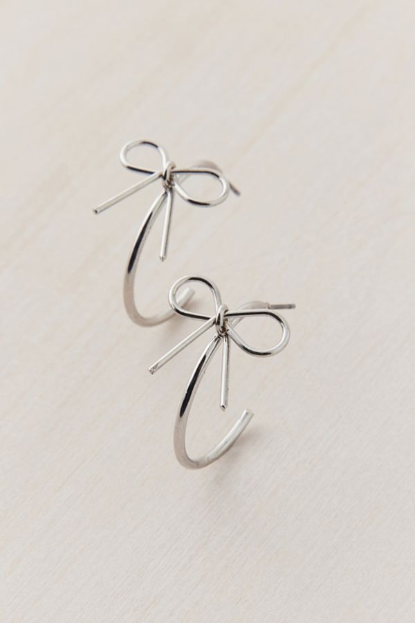 Slide View: 1: Bow Hoop Earring