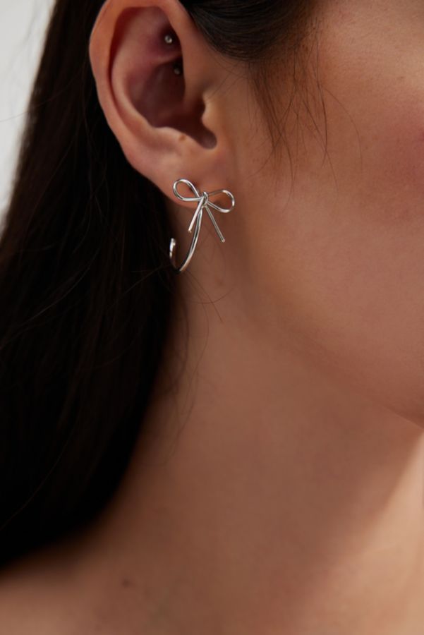 Slide View: 2: Bow Hoop Earring