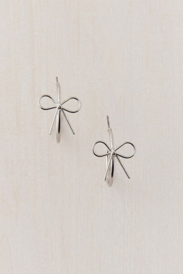 Slide View: 3: Bow Hoop Earring