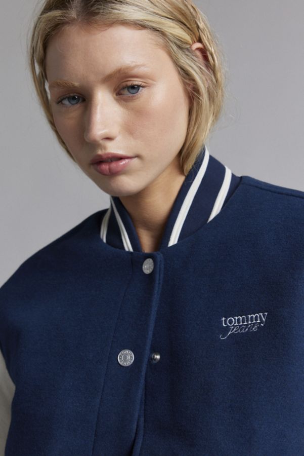 Slide View: 3: Tommy Jeans Wool-Blend Varsity Jacket