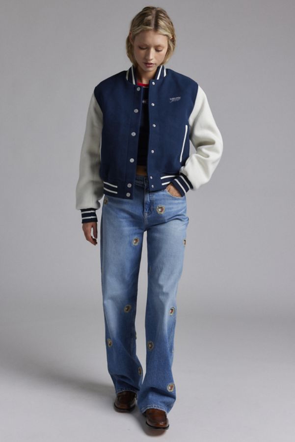 Slide View: 1: Tommy Jeans Wool-Blend Varsity Jacket