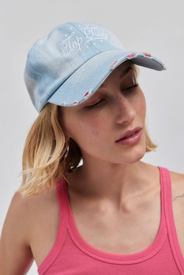 Slide View: 1: Casquette de Baseball en Denim Haut de Gamme