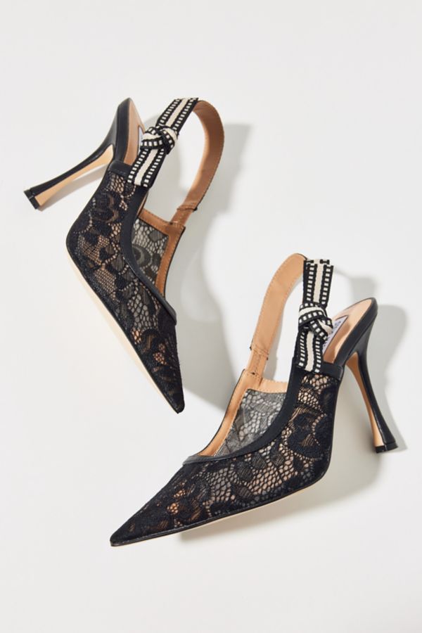 Slide View: 2: Steve Madden Bri Lace Slingback Heel