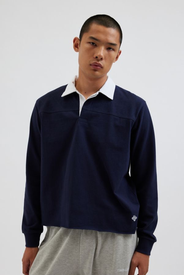 Slide View: 1: UO Richmond Quilted Raw Hem Rugby Shirt