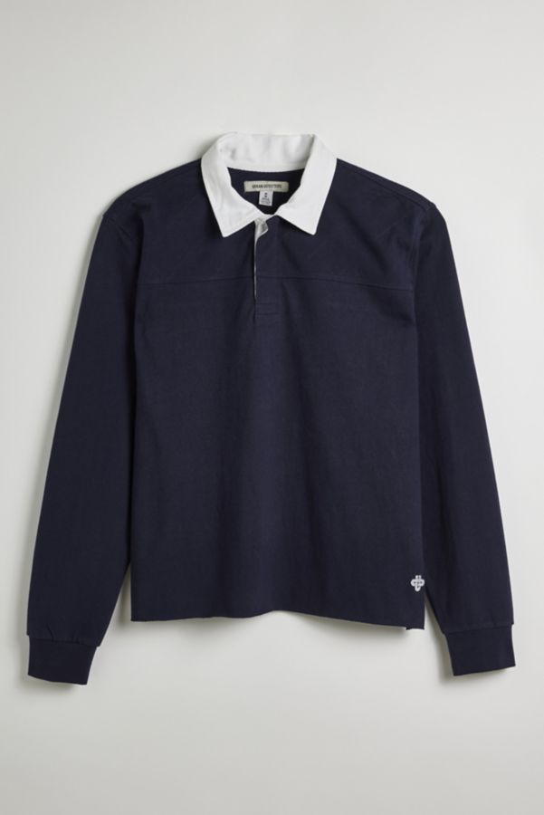 Slide View: 2: UO Richmond Quilted Raw Hem Rugby Shirt