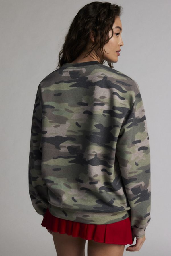 Slide View: 3: Star Applique Graphic Camo Crew Neck Sweatshirt