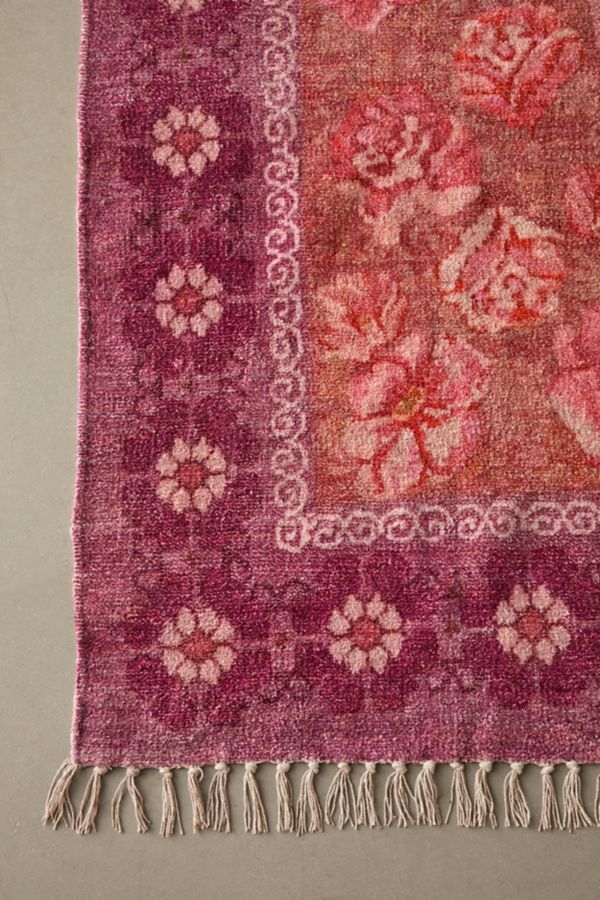 Slide View: 6: Minerva Floral Digital Printed Chenille Rug