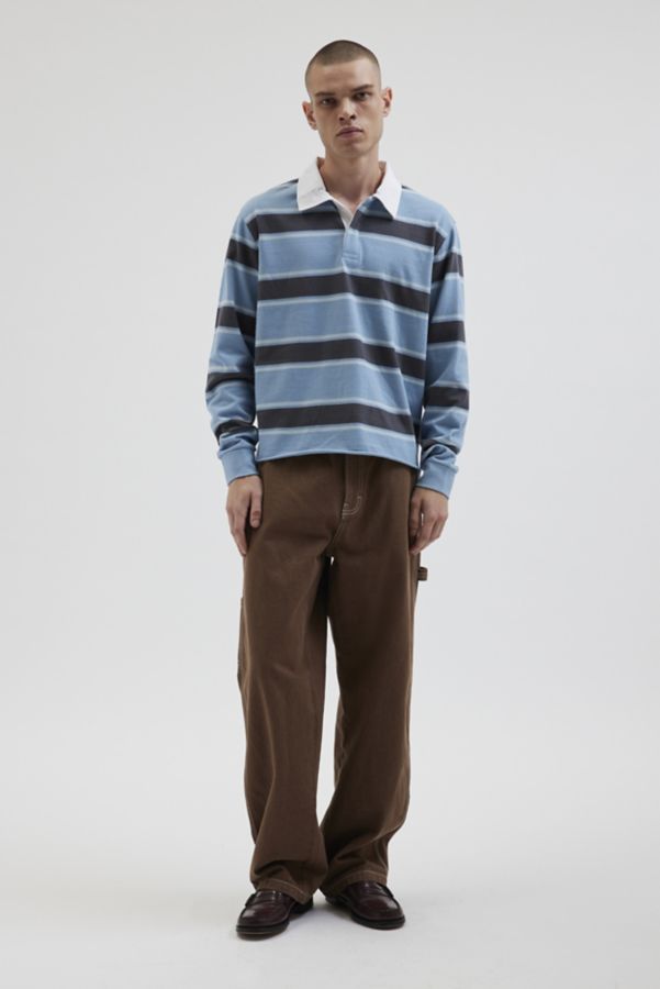 Slide View: 3: UO Richmond Striped Raw Hem Rugby Shirt