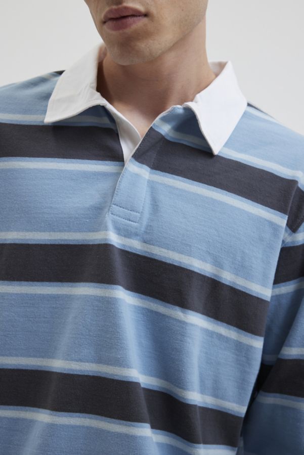 Slide View: 4: UO Richmond Striped Raw Hem Rugby Shirt