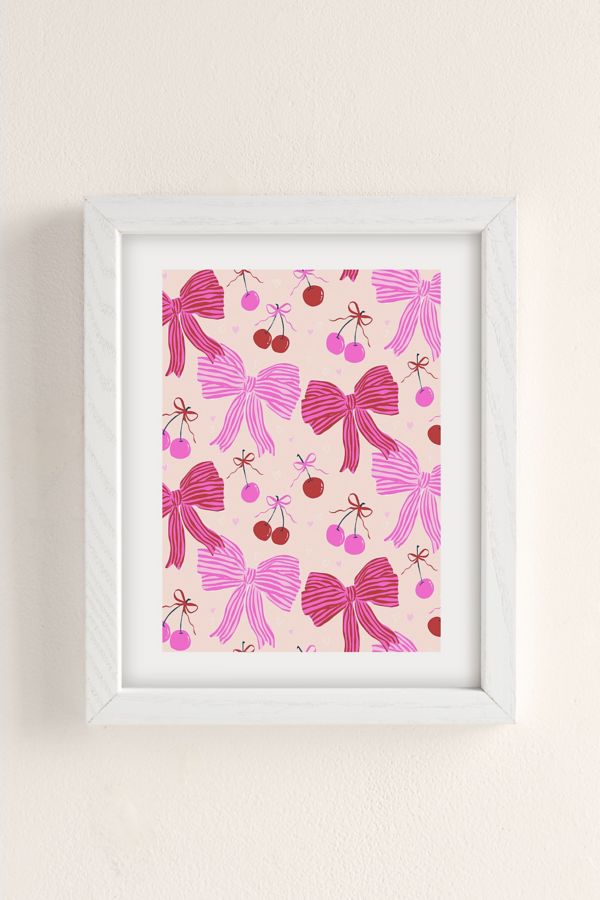 Slide View: 2: KrissyMast Striped Bows With Cherries Art Print