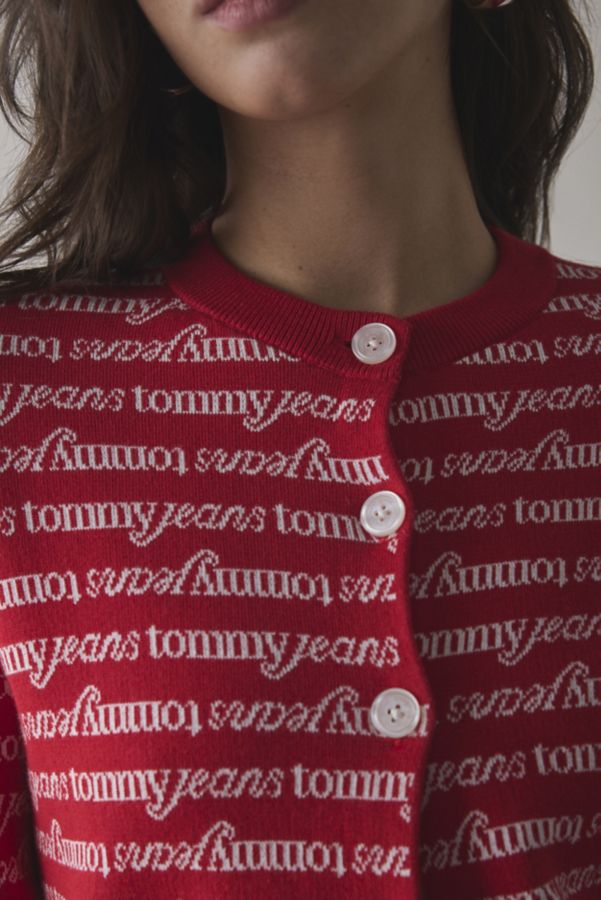 Slide View: 2: Tommy Jeans Logo Script Graphic Cardigan