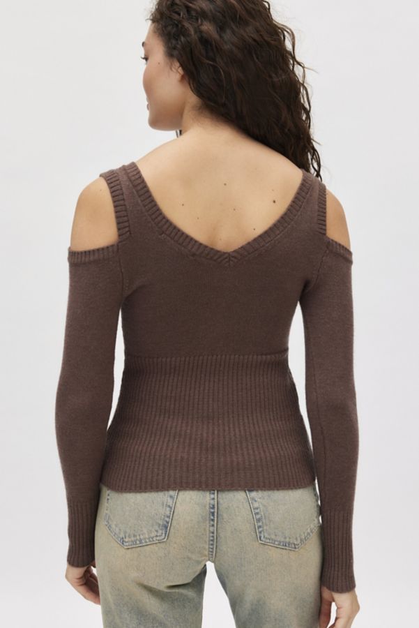 Slide View: 4: Silence + Noise Jasmine Cold Shoulder Sweater