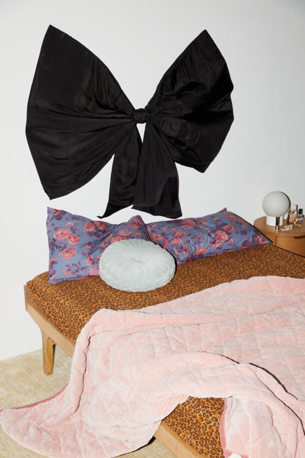 Slide View: 1: Silky Bow Upholstered Floating Headboard