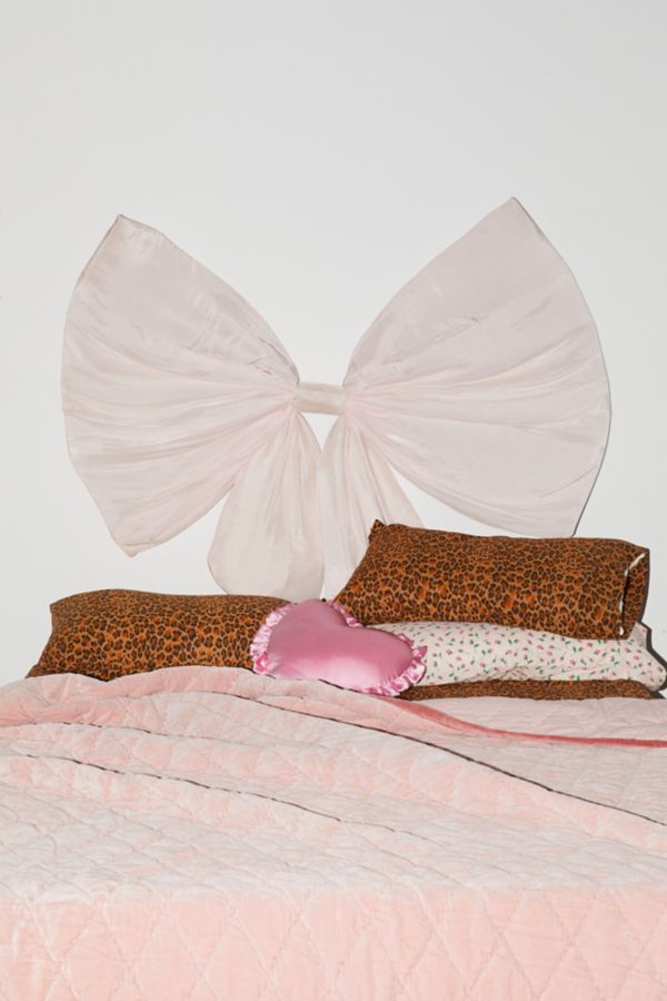 Slide View: 1: Bow Upholstered Floating Headboard