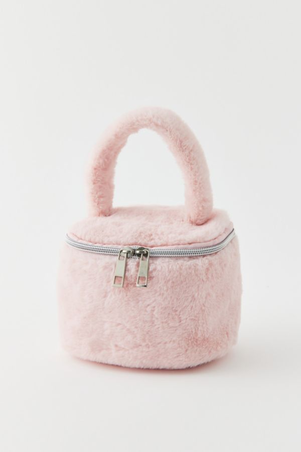 Slide View: 1: Fuzzy Makeup Bag