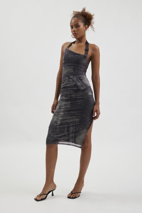 Slide View: 1: Silence + Noise Brax Buckle Halter Midi Dress