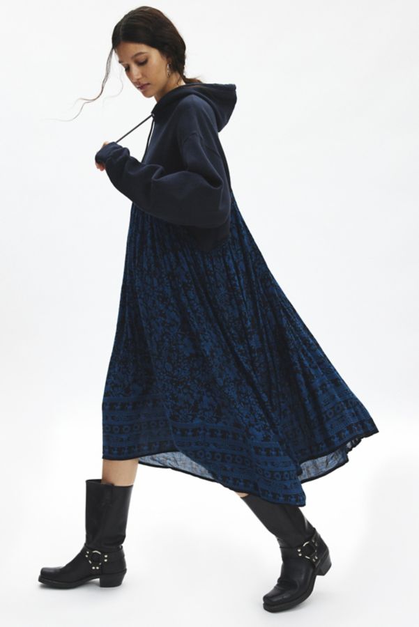 Slide View: 1: Urban Renewal Remade Gauze Hoodie Maxi Dress