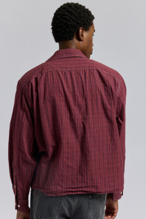 Slide View: 3: Urban Renewal Remade Overdyed Check Cropped Shirt