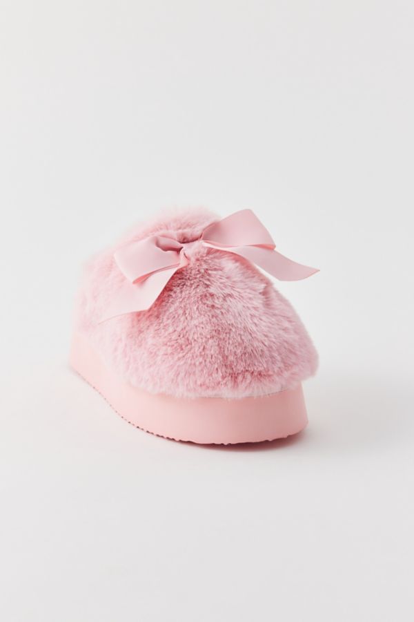 Slide View: 4: UO Bow Faux Fur Platform Slipper