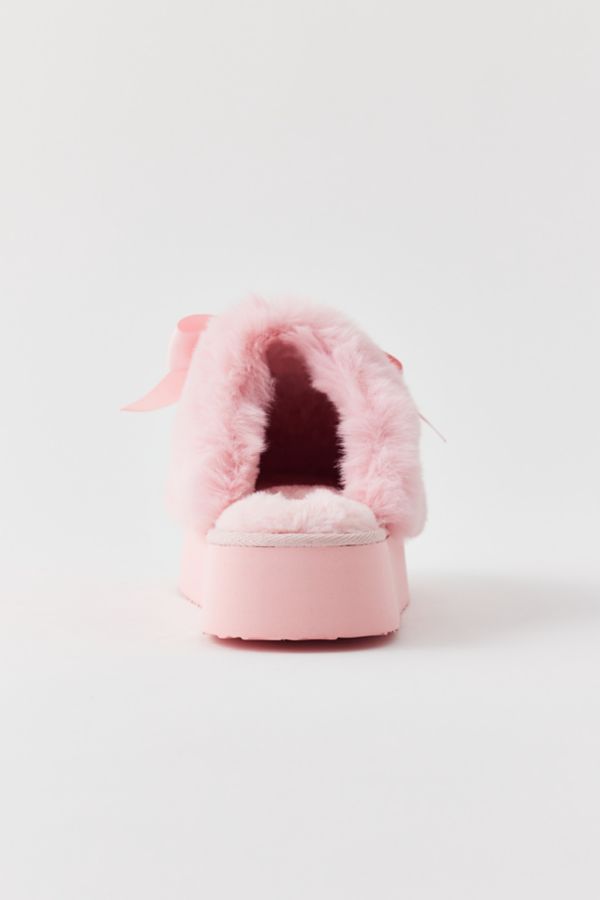 Slide View: 5: UO Bow Faux Fur Platform Slipper