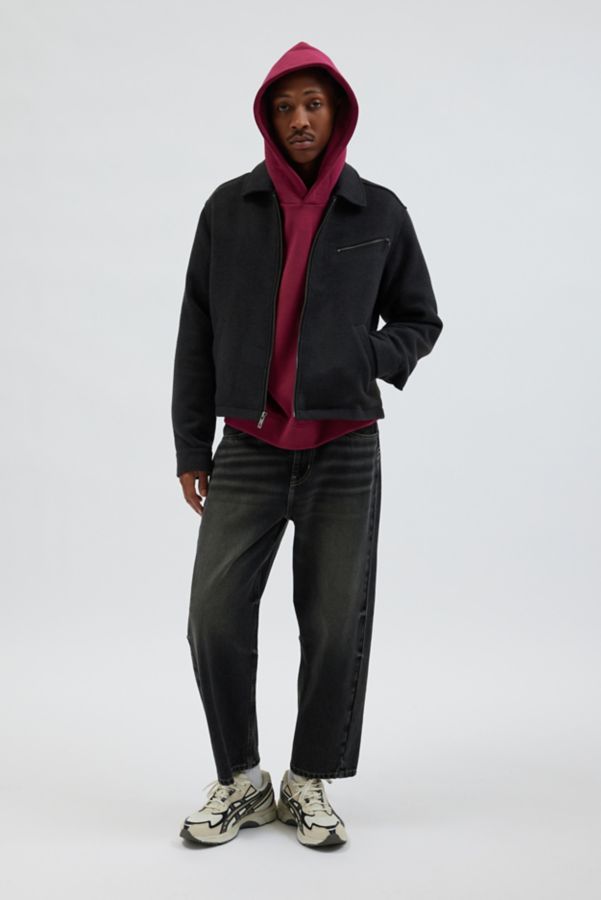 Slide View: 3: Standard Cloth Solid Brushed Zip Jacket