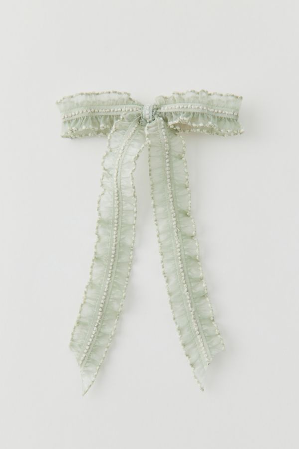 Slide View: 2: Textured Lace Bow Hair Clip