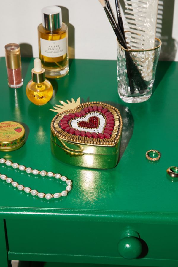 Slide View: 1: Embellished Beaded Trinket Box