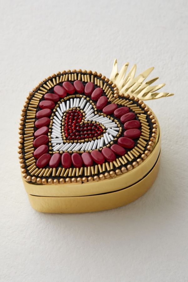 Slide View: 3: Embellished Beaded Trinket Box