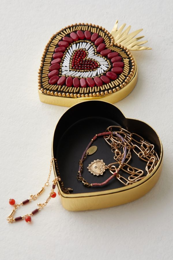 Slide View: 4: Embellished Beaded Trinket Box