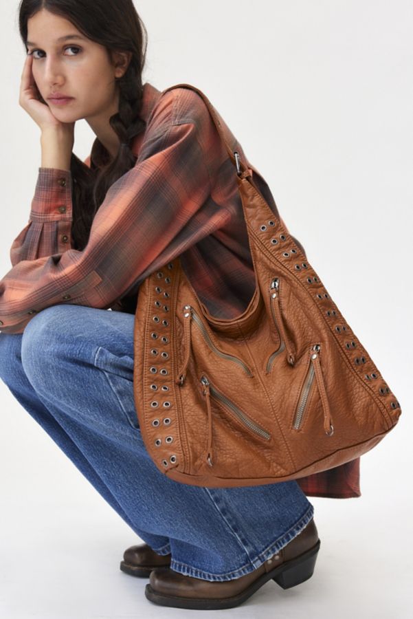 Slide View: 1: Silence + Noise Zipper Hobo Bag