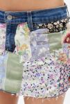 Thumbnail View 4: Mini-jupe en denim à patchwork floral remade Urban Renewal