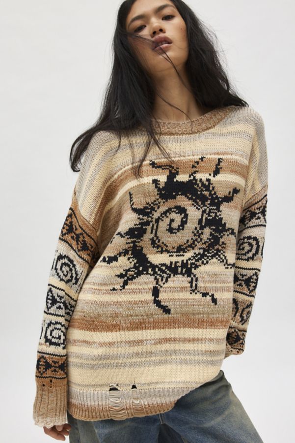 Slide View: 1: BDG Sully Swirl Pullover Sweater