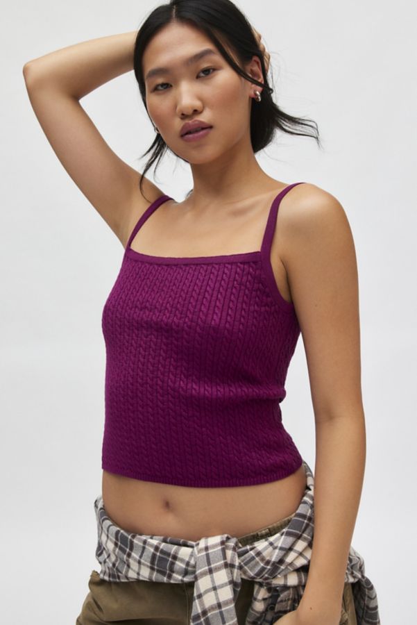 Slide View: 4: BDG Pamela Cable Knit Sweater Cami