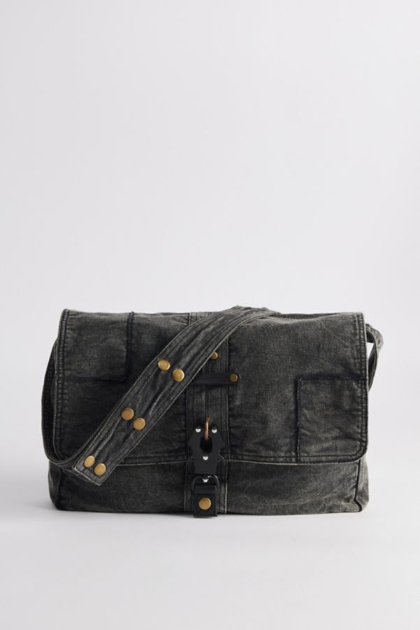 Slide View: 2: Patched Messenger Bag