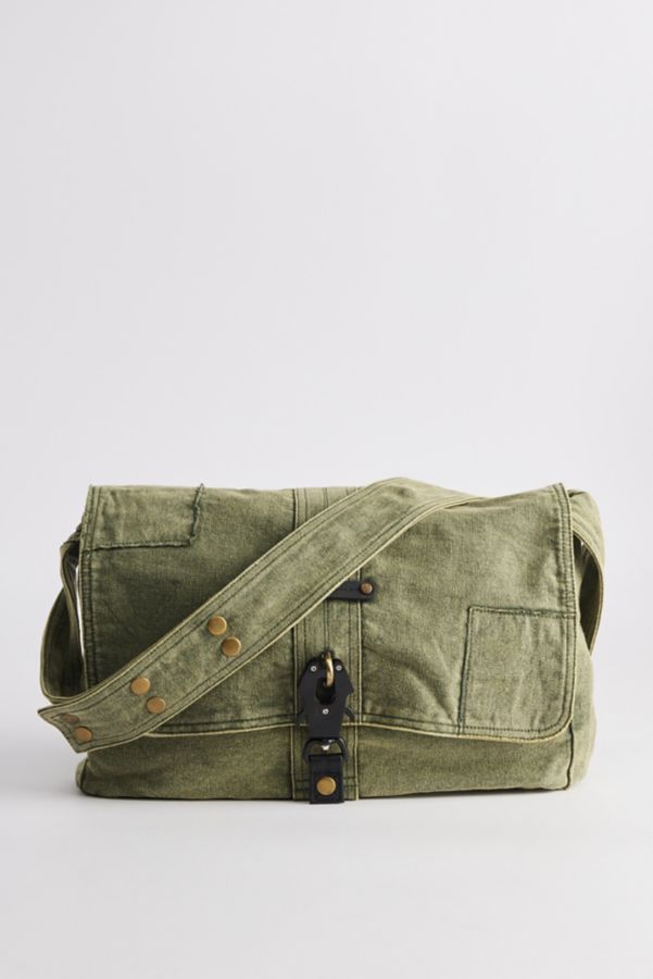 Slide View: 2: Patched Messenger Bag