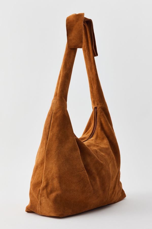 Slide View: 2: Kimchi Blue Bow Suede Hobo Bag