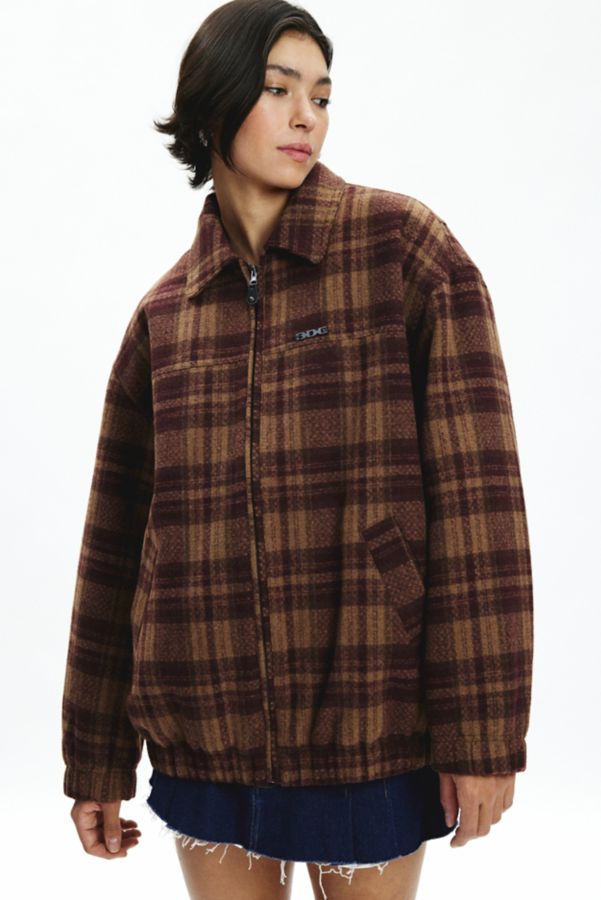 Slide View: 4: BDG Harrington Check Plaid Fleece Shirt Jacket