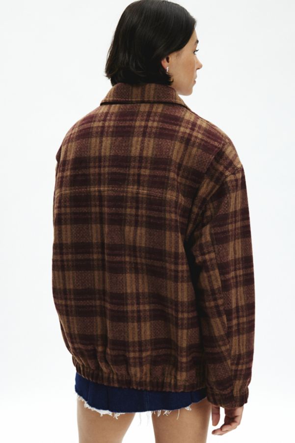 Slide View: 5: BDG Harrington Check Plaid Fleece Shirt Jacket