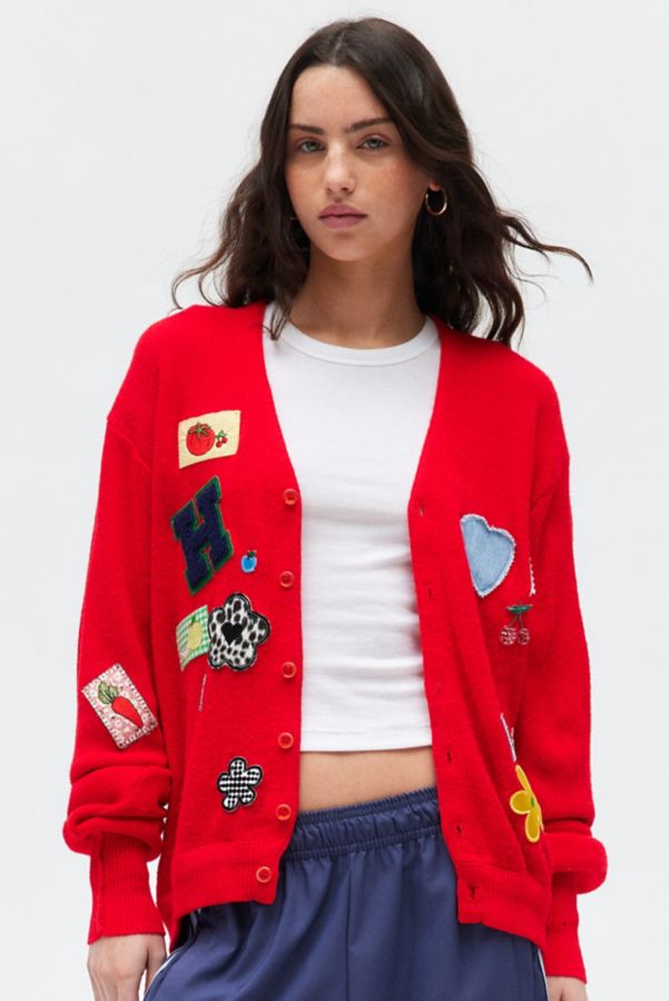 Slide View: 1: Urban Renewal Remade Golf Patch Cardigan